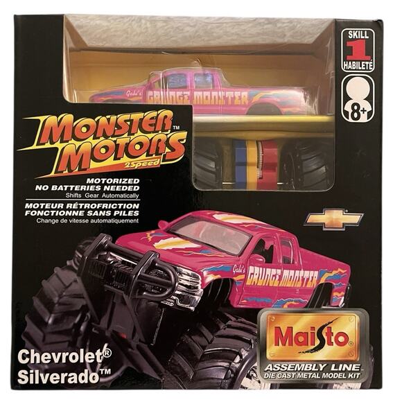 Maisto Assembly Line Monster Motors Chevrolet Silverado Motorized Die Cast GM - Picture 1 of 2